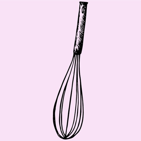whisk, egg beater, doodle style, sketch illustrationのイラスト素材