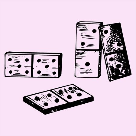 domino, doodle style, sketch illustrationのイラスト素材