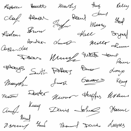 Signatures set fictitious contract signatures business autograph illustrationのイラスト素材