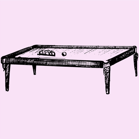 billiard table doodle style sketch illustration hand drawn vector