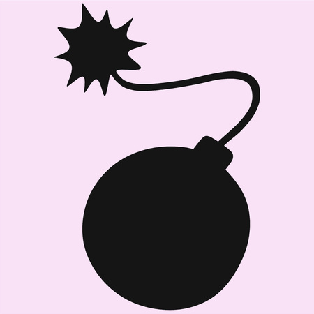 Black Bomb vector silhouette isolatedのイラスト素材