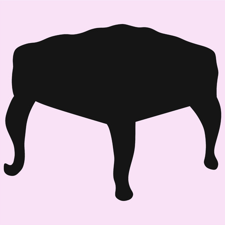 footstool ottoman vector silhouette isolatedのイラスト素材