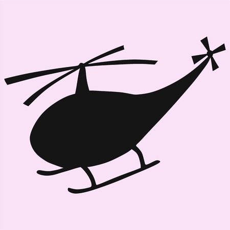 fly helicopter vector silhouette isolatedのイラスト素材