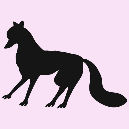 fox vector silhouette isolatedのイラスト素材