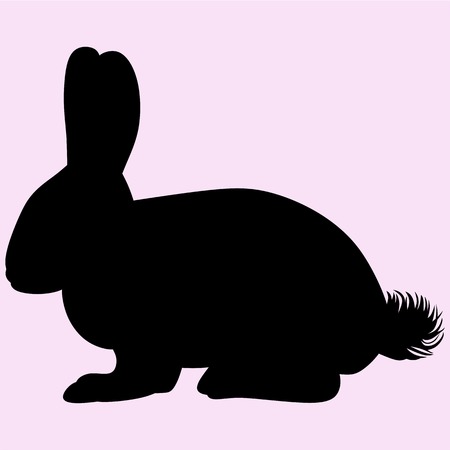 Hare rabbit vector silhouette isolatedのイラスト素材