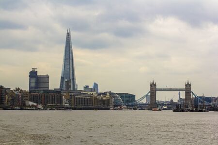 London, Great Britain. April 12, 2019. Tower bridge. The Shard
