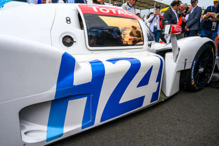 Le Mans / France - June 15-16 2019: 24 hours of Le Mans, on the track of race 24 hours of Le Mans with experimental hydrogen car before start of race - Franceのeditorial素材
