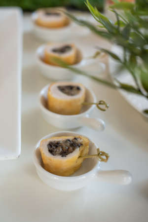 rolls with mushrooms appetizerの写真素材