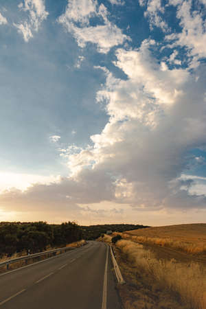 Beautiful couples, fields and landscapes of the Cordoba mountains in Spain. Photograph taken in the month of July.の写真素材