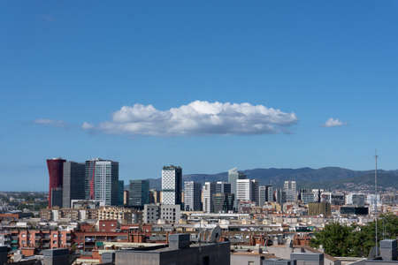 landscapes from one of the mountains of barcelona in spainの写真素材