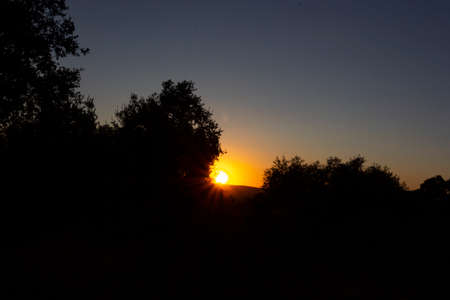 Blue sky full of fluffy clouds in southern Andalusia, Spainの写真素材