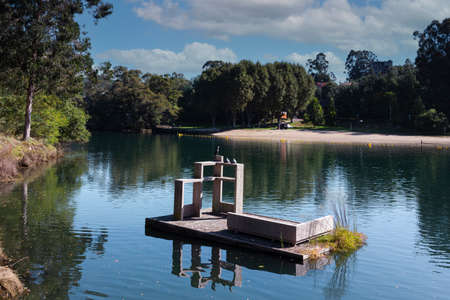 river in the city of pontevedra in galicia, spainの写真素材