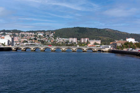 bridge over river in the north of Galicia in Spainのeditorial素材