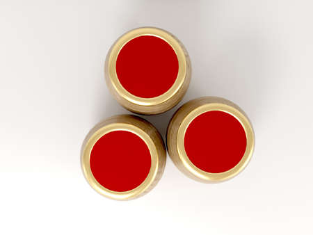 Lotto game wooden kegs without numbers. 3d render