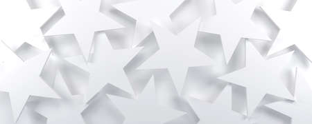 White geometric 3d stars background. 3d render.