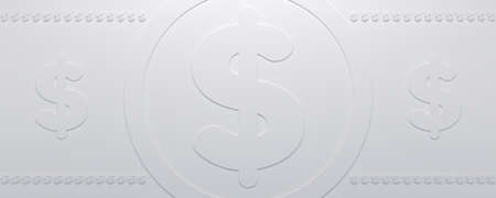 Dollar signs on a white background. 3d illustration