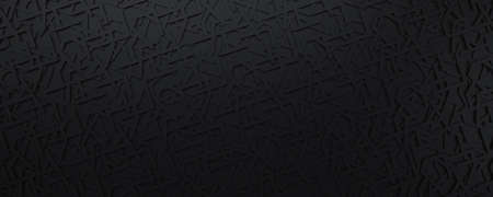 Simple black background. Geometric shapes and lines pattern. 3d illustration
