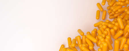 Falling pills. Medical concept. 3d rendering.の写真素材