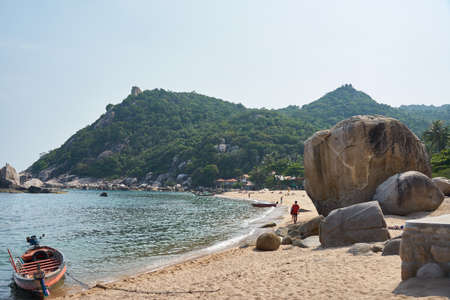Big stone on the beach, Thailandのeditorial素材