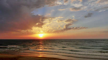 Beautiful sea veiw at sunset in Tel Aviv.の写真素材