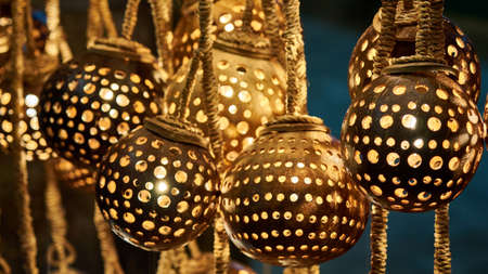 Beautiful Flashlights. Market on Koh Samui. Thailandの写真素材