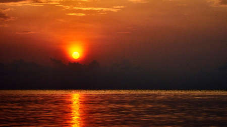 Beautiful sunset on Koh Pangan in Thailandの写真素材