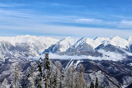 The Caucasian mountain range. Krasnaya Polyana mountain resort. Sochi. Russia.