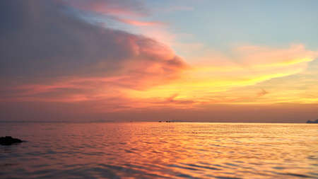 Beautiful sunset on Koh Phangan in Thailandの写真素材