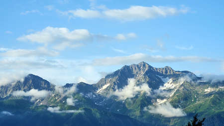 Beautiful landscape on mountain with nice sky, Achisho, Sochi