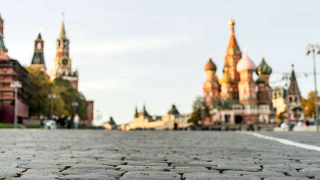 Red Square, view from paving stones. Moscow Russiaの写真素材