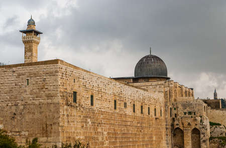 Al-Aqsa Mosque in the Old City of Jerusalem, Israelの写真素材
