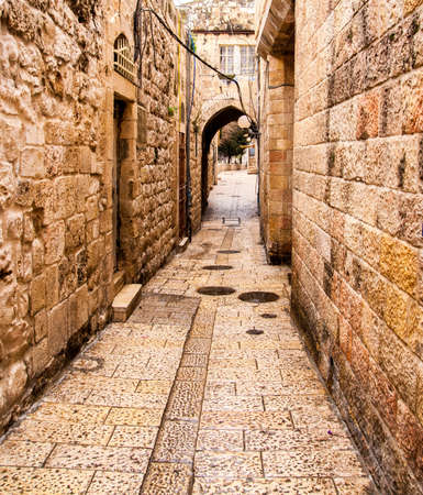 Ancient Alley in Jewish Quarter, Jerusalemの写真素材