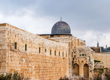 Al-Aqsa Mosque in the Old City of Jerusalem, Israelの写真素材