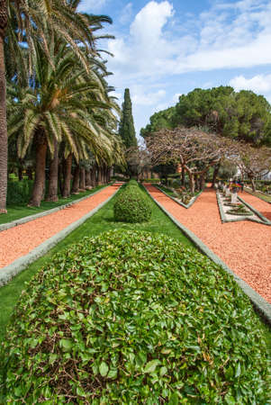 fragment of famous Bahai gardens in Haifa, Israelの写真素材