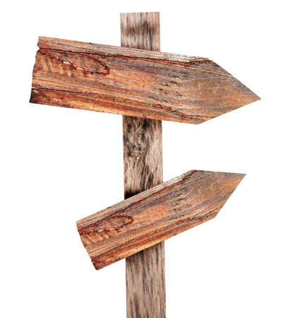 collection of various empty wooden sign on white background  each one is shot separatelyの写真素材