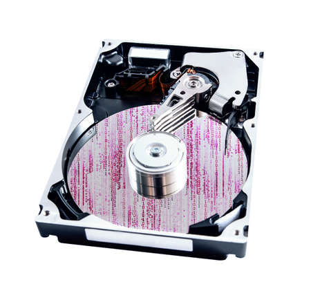 Hard disk detail with media data this on a surface