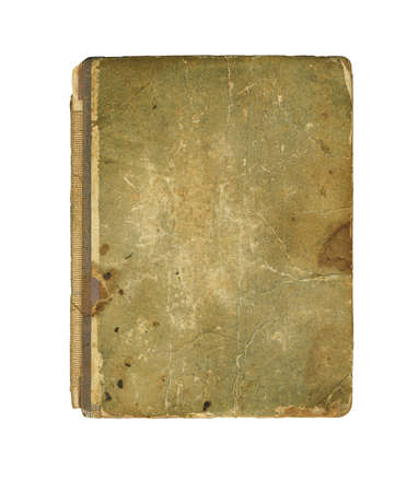 Old book cover, vintage texture, isolated on white backgroundの写真素材