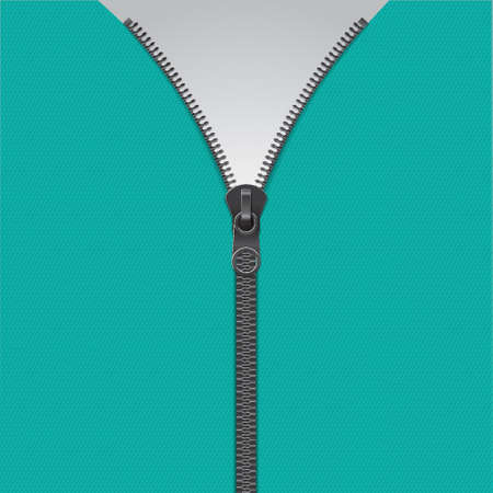 Realistic zipper template illustrationのイラスト素材
