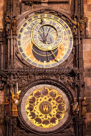 Prague Orloj Astronomical Clock,  Czech Republicの写真素材