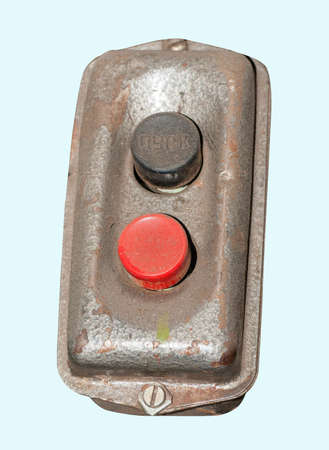 Isolation Of Red And Black Industrial Power Buttons Panelの写真素材