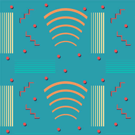 Colorful abstract pattern on blue background