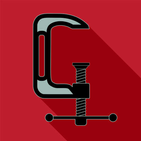 Long Shadow with the shape of a G Clampのイラスト素材