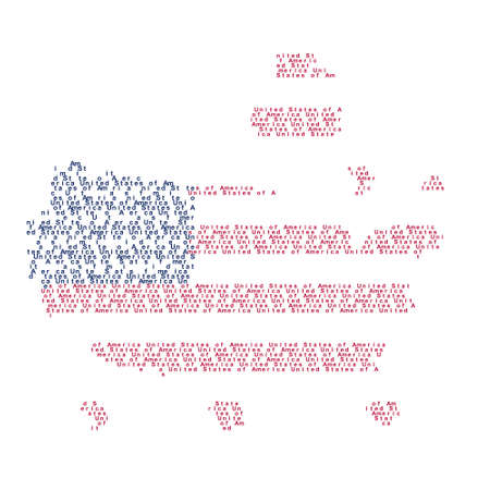 United states of America map words on a white backgroundのイラスト素材
