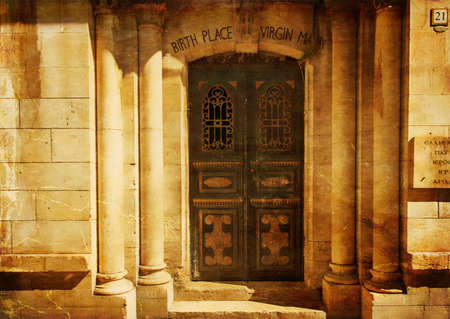 Birth place of virgin mary in Jerusalem old town. Israelの写真素材