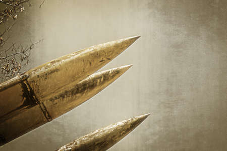Grunge Army Missile.  Photo textured in old color image style.の写真素材