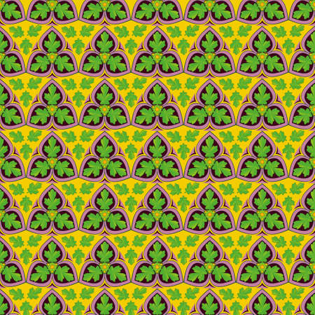 Abstract seamless brightly green leaf patternのイラスト素材