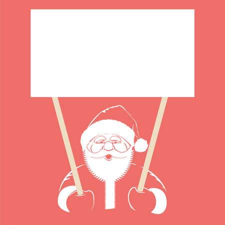 Illustration with Santa Claus holding white blank, isolated place for text for your creativity.のイラスト素材