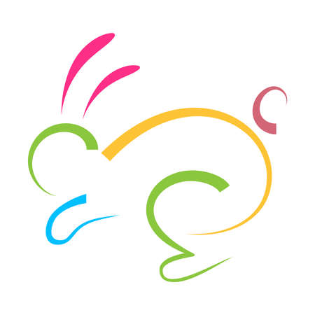 Rabbit abstract isolated on a white backgroundsのイラスト素材