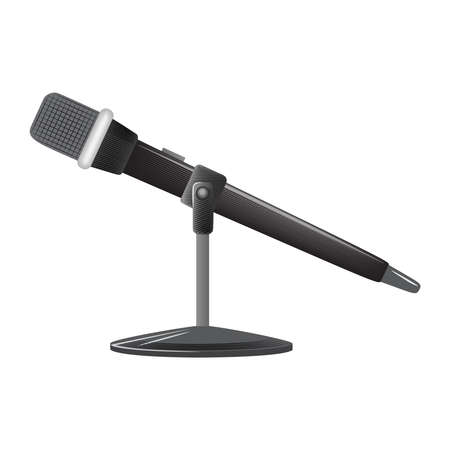 Vintage metal studio microphone isolated on white background vector illustrationのイラスト素材