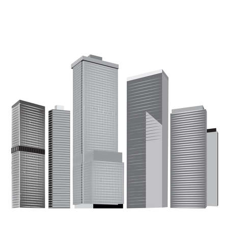 City skyline in grey colors.のイラスト素材